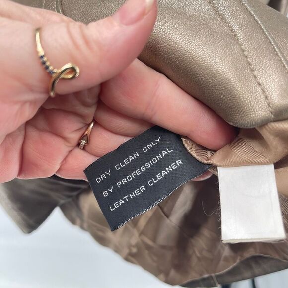 Jones New York Women's Full Zip Stand-up Collar Leather Jacket Size L - Picture 11 of 12